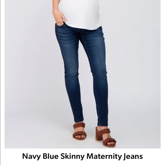 Pink Blush Maternity Navy Blue skinny jeans - Picture 1 of 3